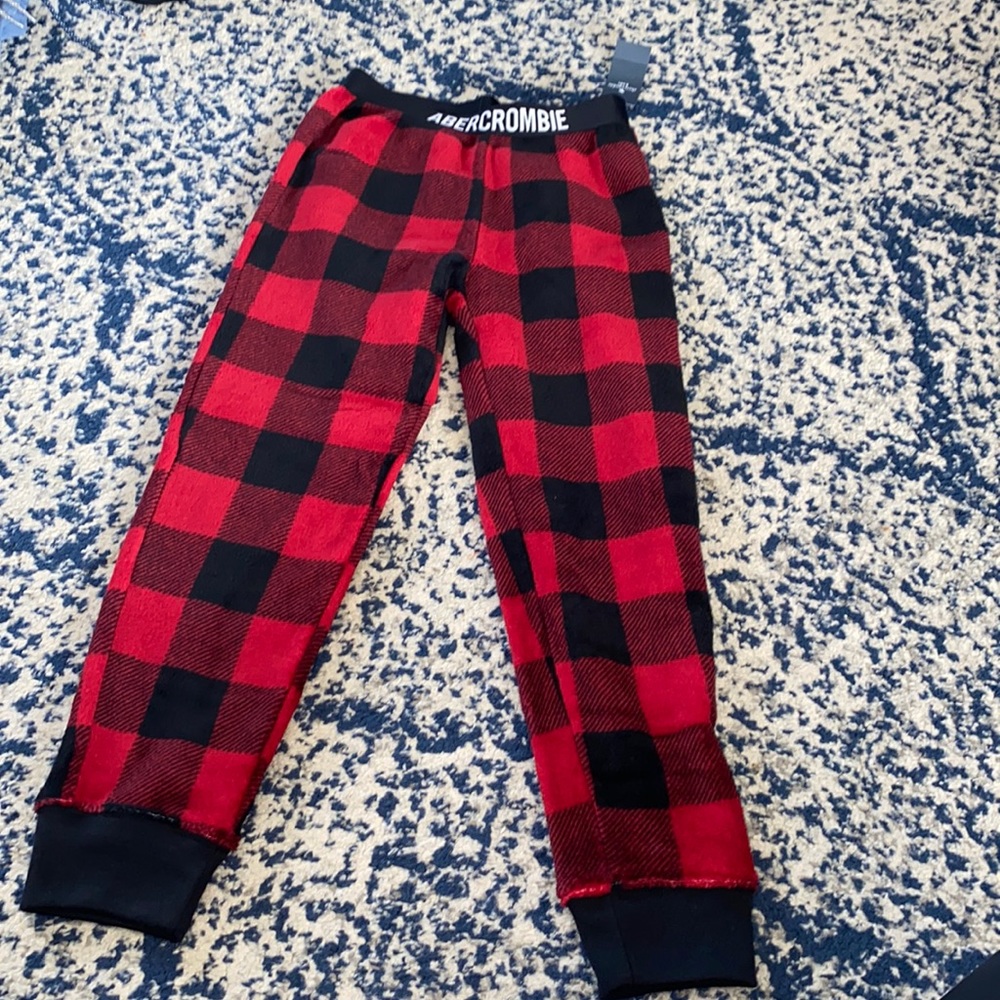 Abercrombie kids 9/10 Buffalo plaid sleep pants soft fleece NWT